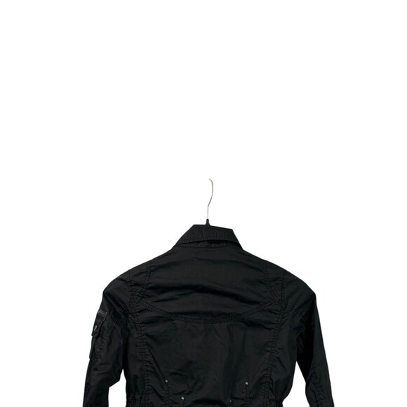 Eddie Bauer Womens Black Cargo Utility Jacket Snap Buttons Full Zip Size XS - Picture 5 of 7